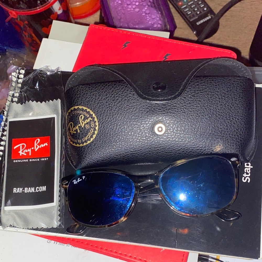 Ray-Ban Sunglasses with Shiny Blue Lenses